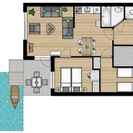 Restyled On The Water With Its Own Rowing Boat, In A Holiday home *